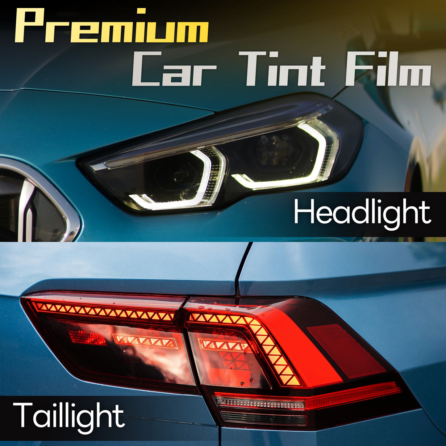 Lypumso® 16 x 60 In Deep Black Headlight Taillight Car Tint Vinyl Film
