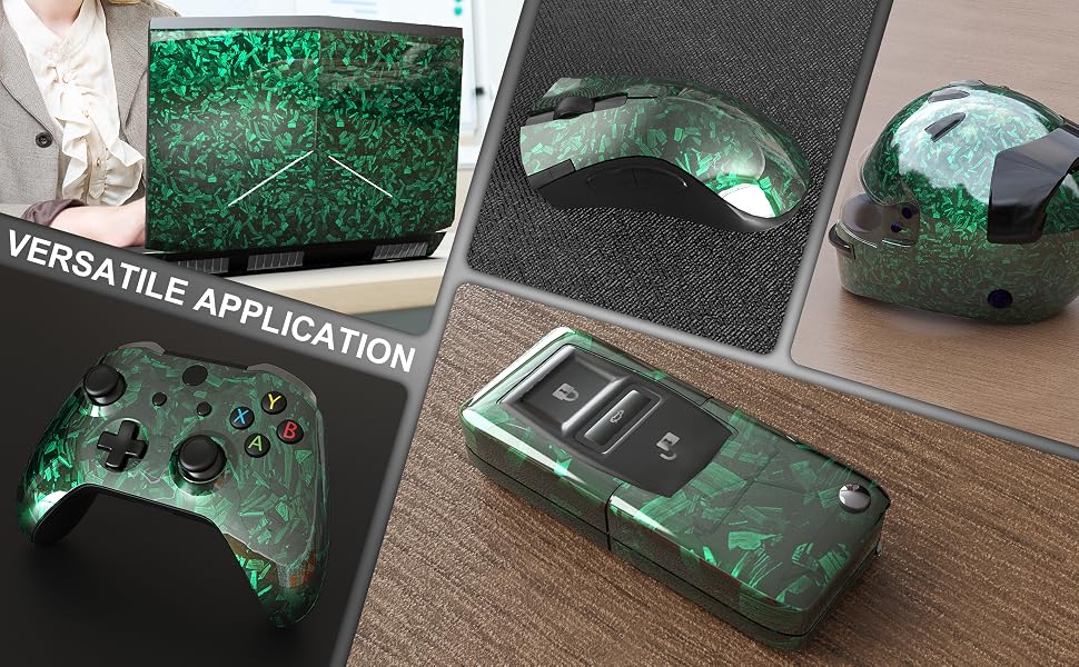 Lypumso Glossy Green Forged Carbon Fiber Vinyl Wrap - detail image 5