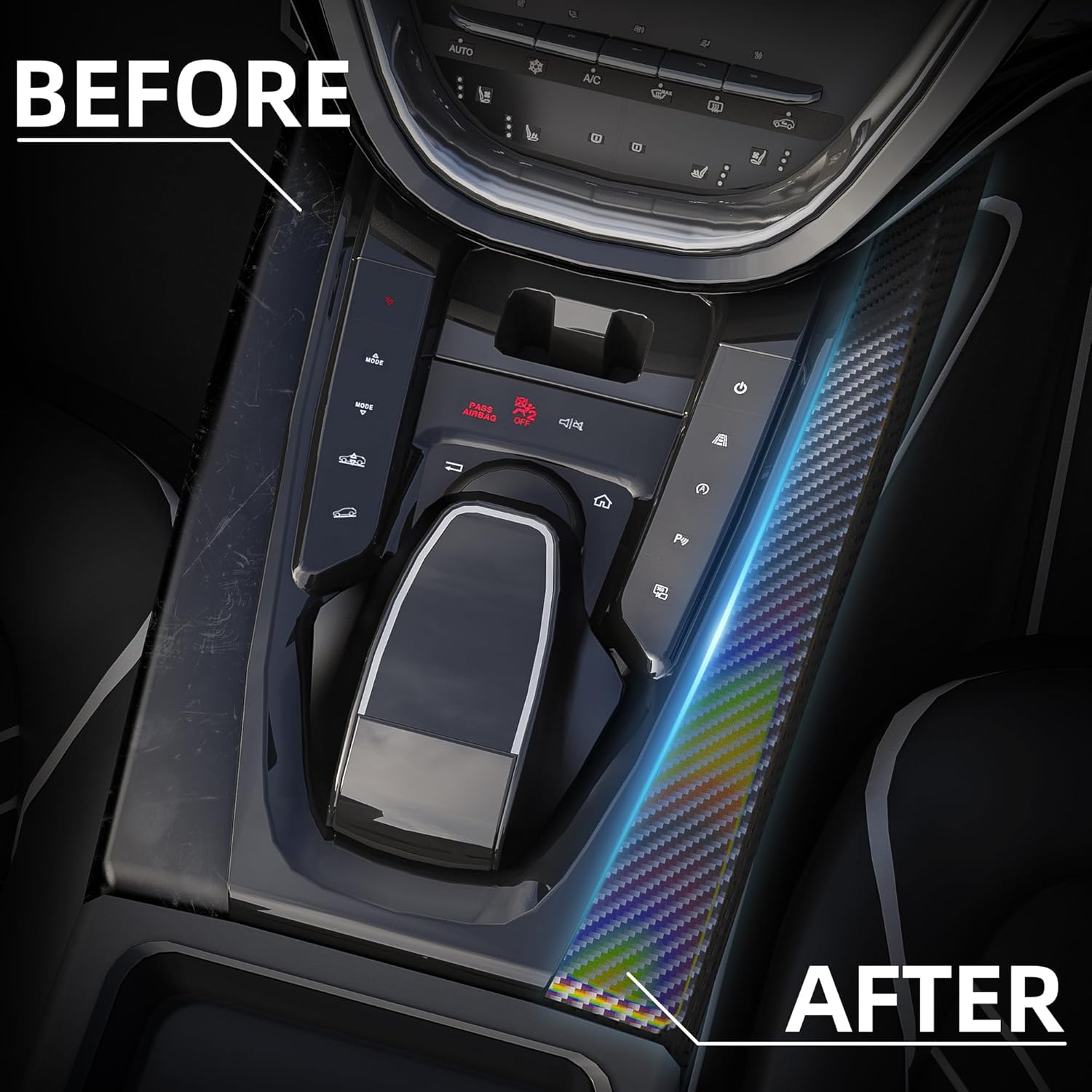 Lypumso® 2D Black Carbon Fiber Vinyl Wrap with Free Tool Kit