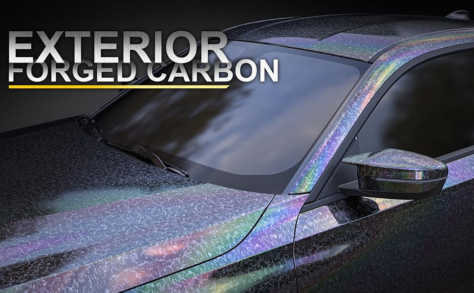 Lypumso Glossy Laser Silver Forged Carbon Fiber Vinyl Wrap - detail image 2
