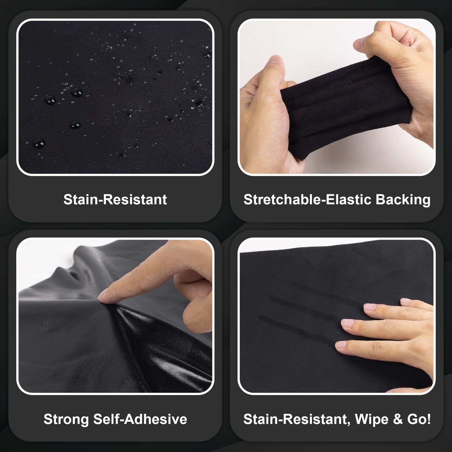 Lypumso® Black Suede Fabric Wrap for Car Interior 17in x 70in