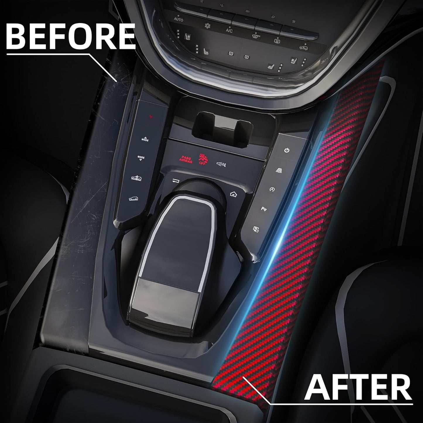 Lypumso® 2D Red Carbon Fiber Vinyl Wrap with Free Tool Kit