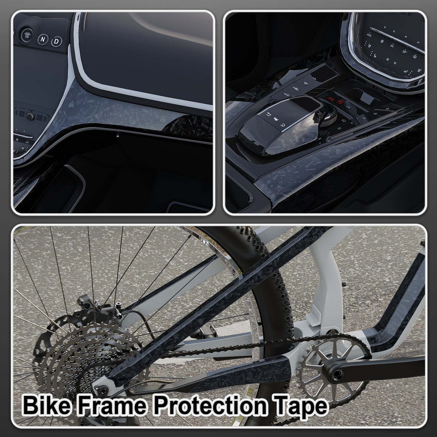 Lypumso® Gloss Black Forged Carbon Fiber Tape