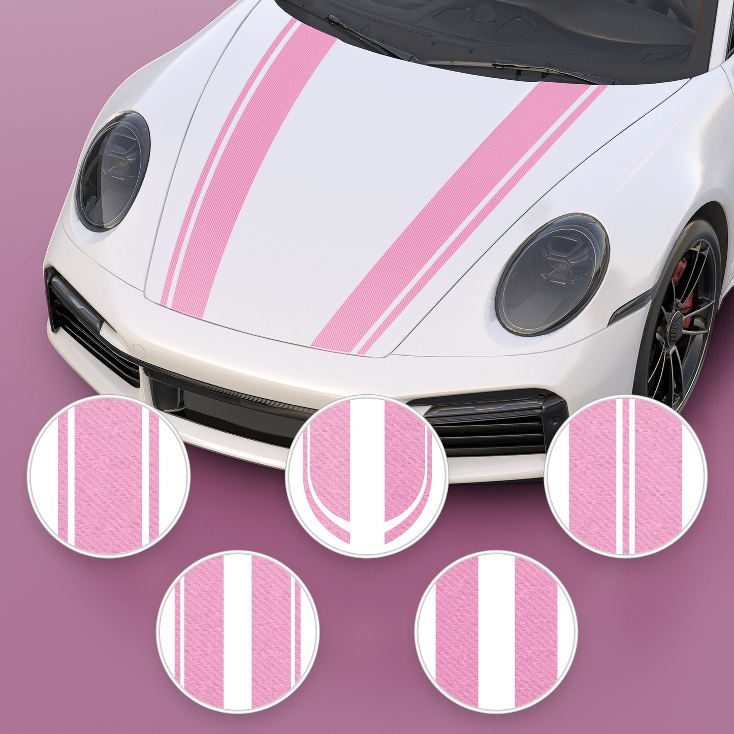 Lypumso® 3D Pink Carbon Fiber Vinyl Wrap Tape with Tools Kits
