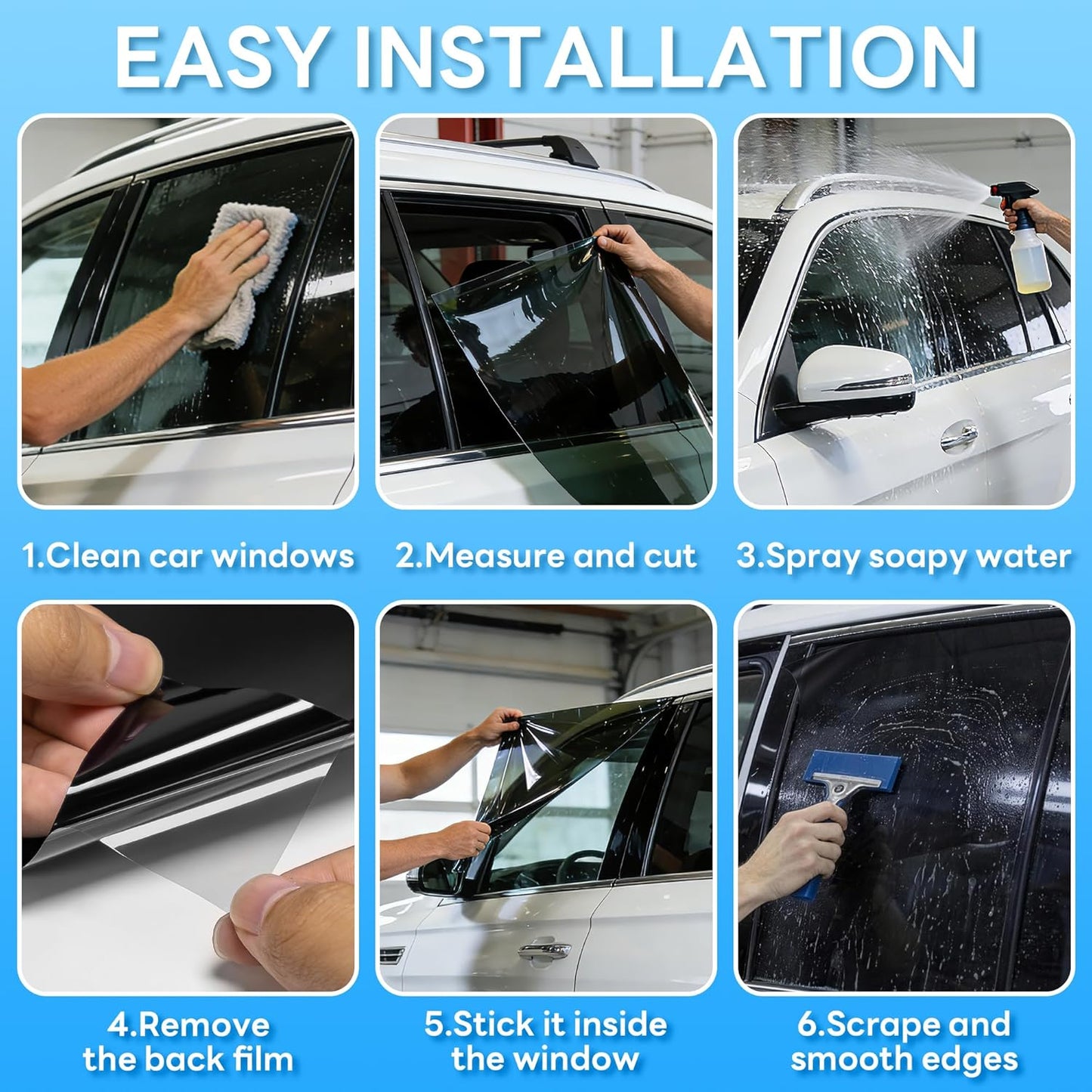 LYPUMSO Ceramic Car Window Tint Film Privacy Anti-Glare & Heat Reduction Window Tint for Cars