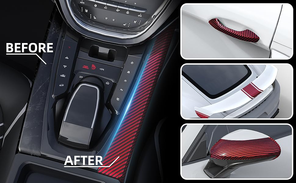 Lypumso 2D Red Carbon Fiber Vinyl Wrap with Free Tool Kit - detail image 2