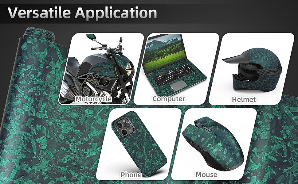 Lypumso Matte Green Forged Carbon Fiber Vinyl Wrap Roll - detail image 3