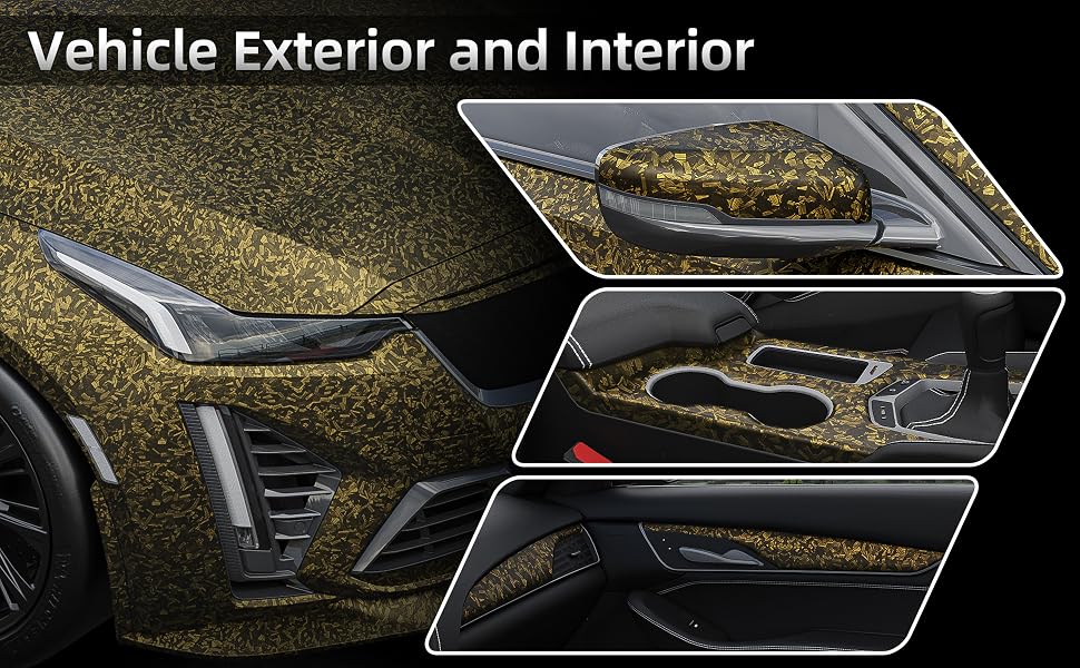 Lypumso Matte Yellow Forged Carbon Fiber Vinyl Wrap Roll - detail image 2