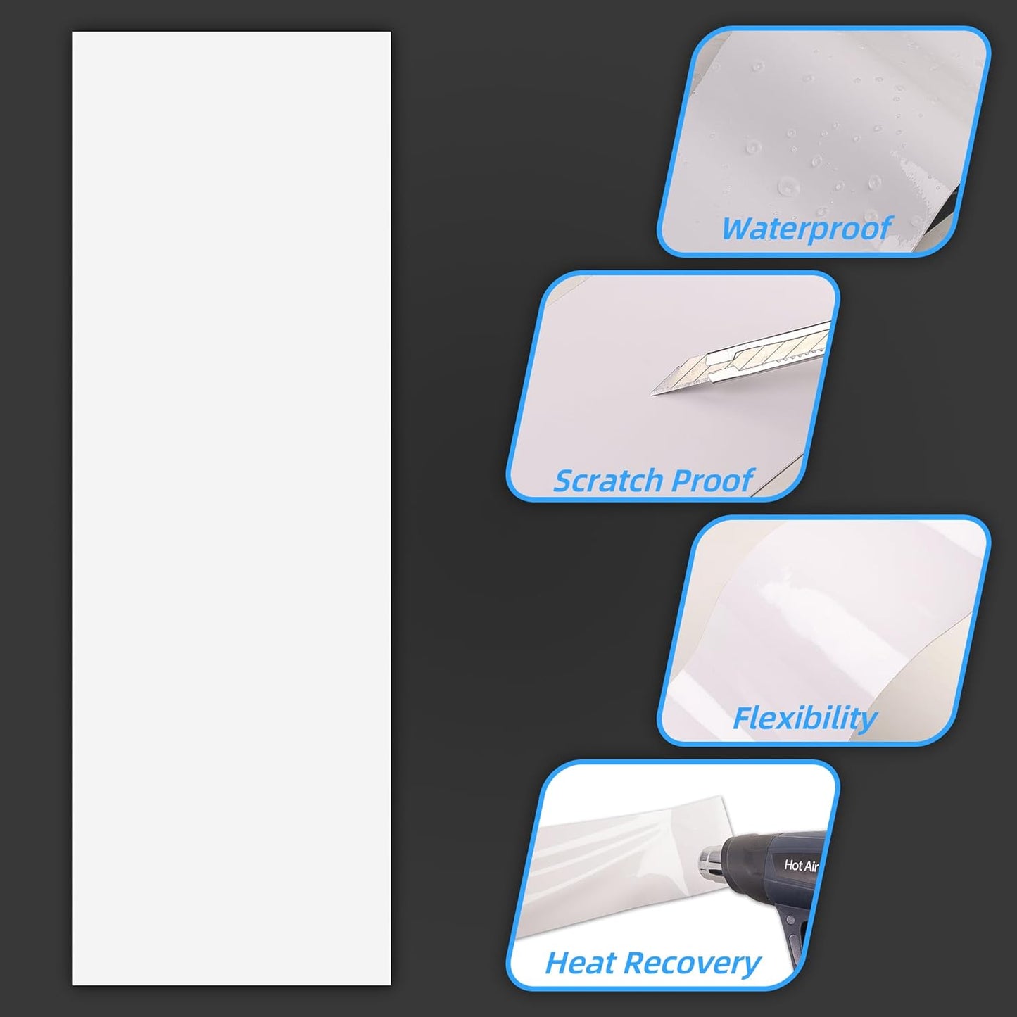 Lypumso® 6PCS Auto Emblem Vinyl Wrap Kit (High Gloss White)