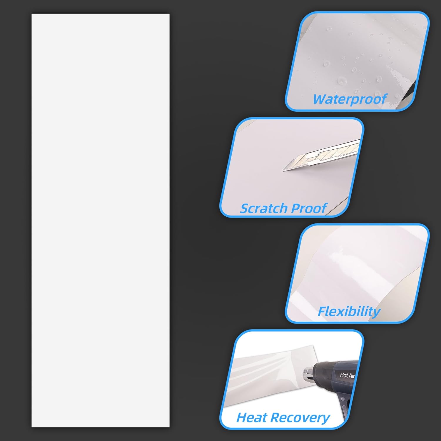 Lypumso® 6PCS Auto Emblem Vinyl Wrap Kit (High Gloss White)