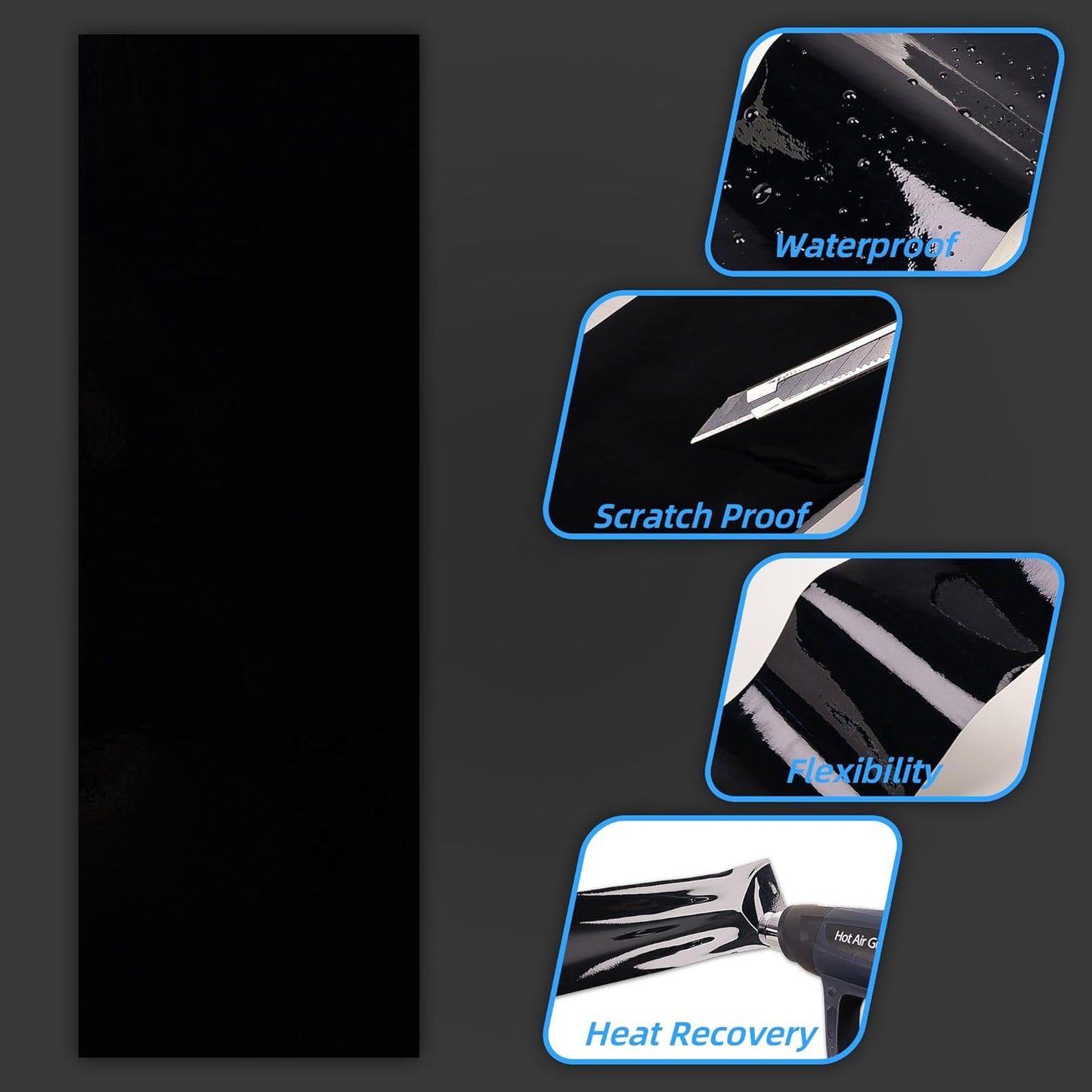Lypumso® 6PCS Auto Emblem Vinyl Wrap Kit (High Gloss Black)