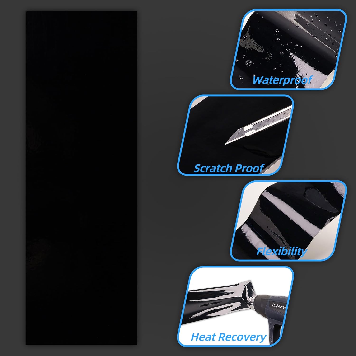 Lypumso® 6PCS Auto Emblem Vinyl Wrap Kit (High Gloss Black)