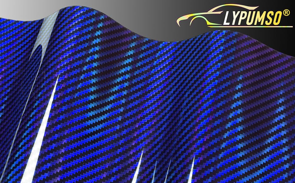 LYPUMSO 2D Carbon Fiber Wrap + Rainbow Laser Look in Glossy Blue - detail image 1