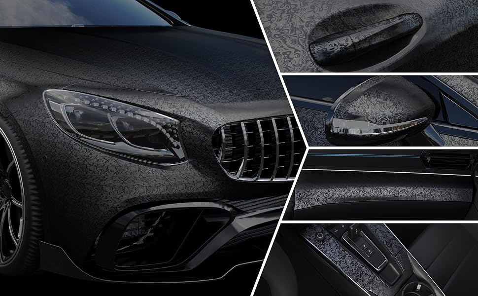 Lypumso Black PET Damascus Forged Vinyl Wrap - detail image 2