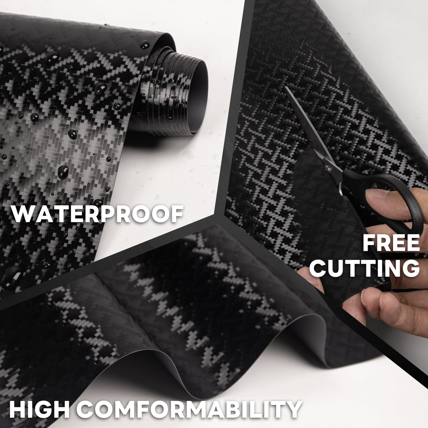Lypumso® Grid Brushed Metal Carbon Fiber Vinyl Wrap