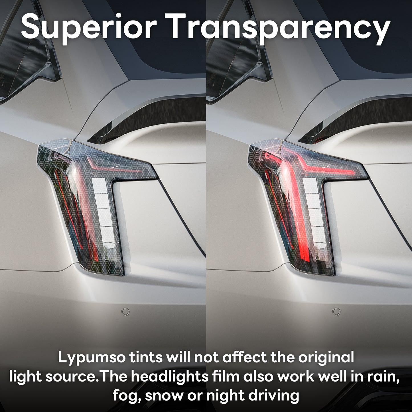 Lypumso® Clear Hex Headlight Tint 12 x 60 In Protection Vinyl Wrap