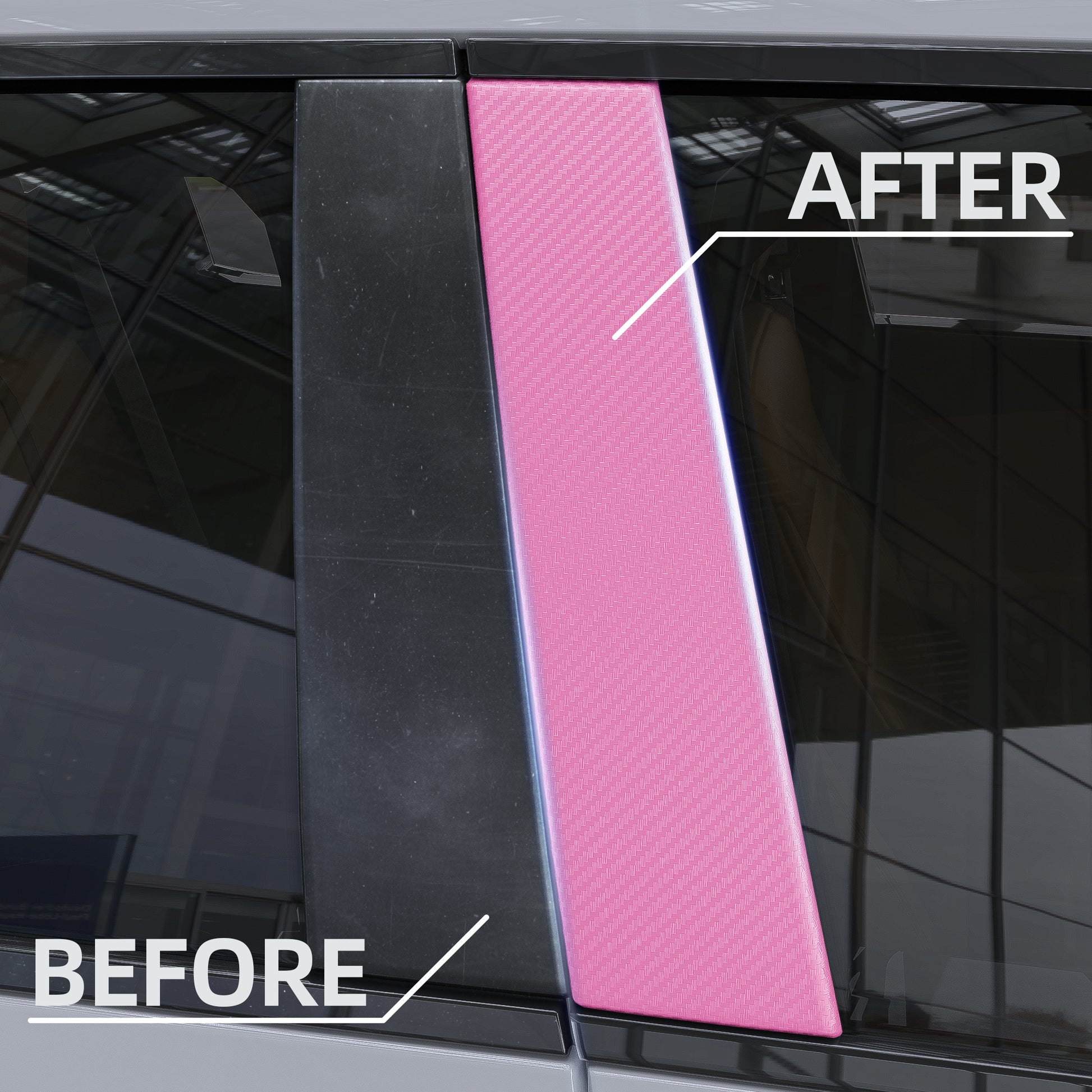 Lypumso® 3D Pink Carbon Fiber Vinyl Wrap Tape with Tools Kits