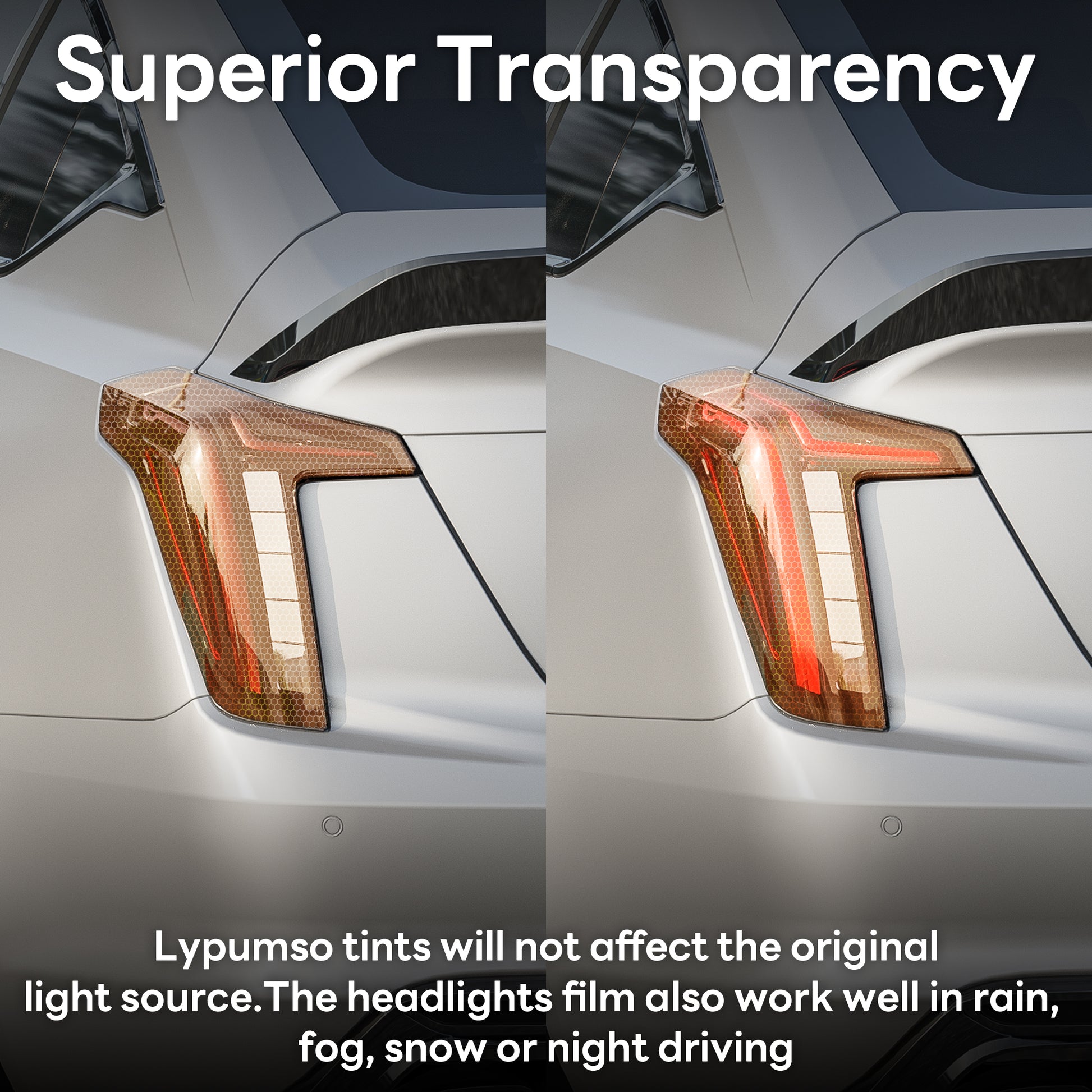 Lypumso® Orange Hex Headlight Tint 12 x 60 In Protection Vinyl Wrap