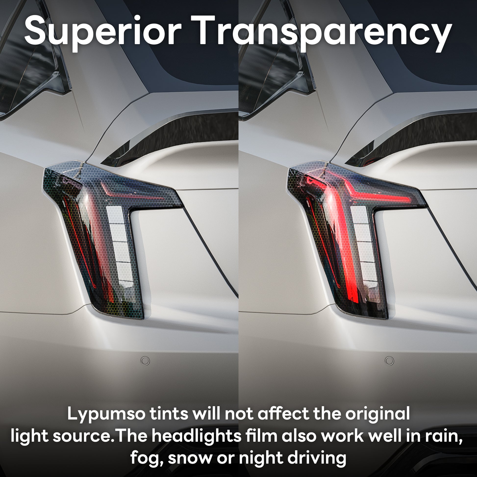 Lypumso® Black Hex Headlight Tint 12 x 60 In Protection Vinyl Wrap