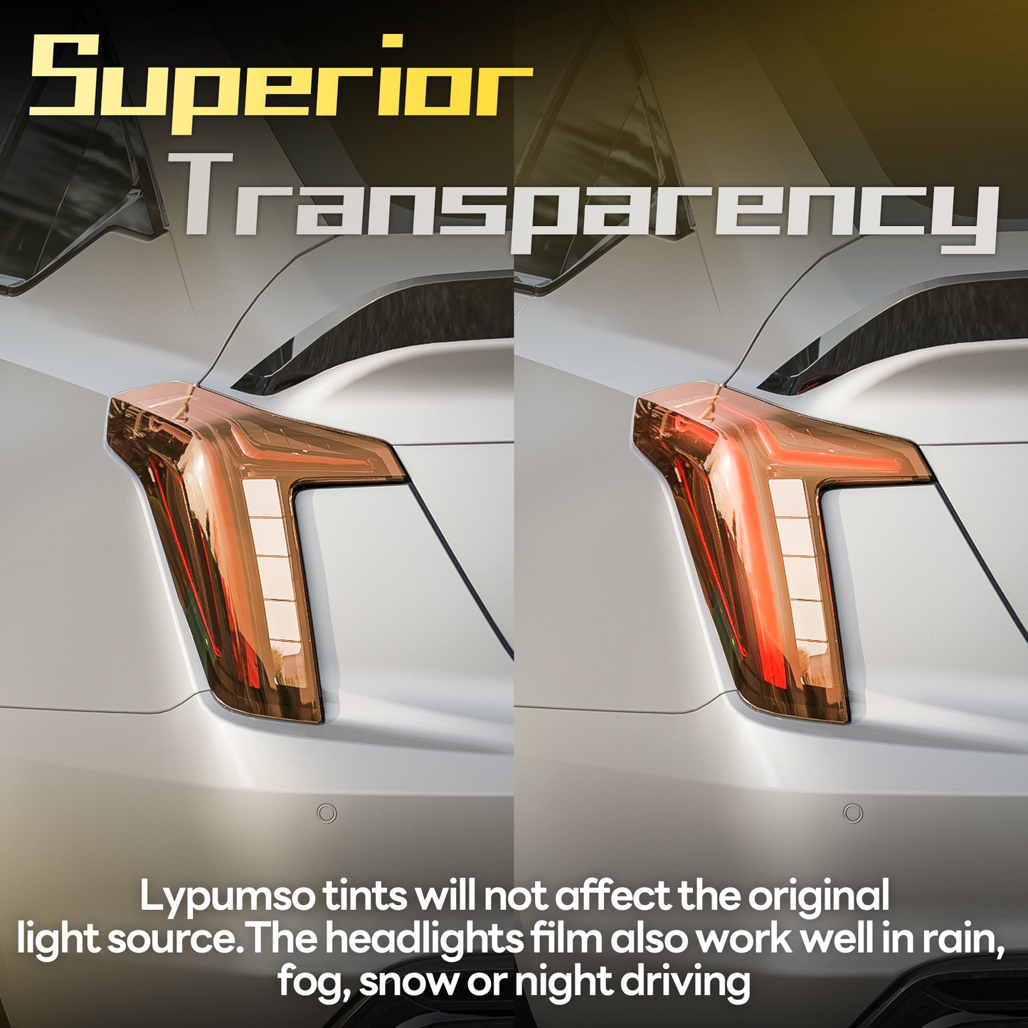Lypumso® 16 x 60 In Orange Headlight Taillight Car Tint Vinyl Film