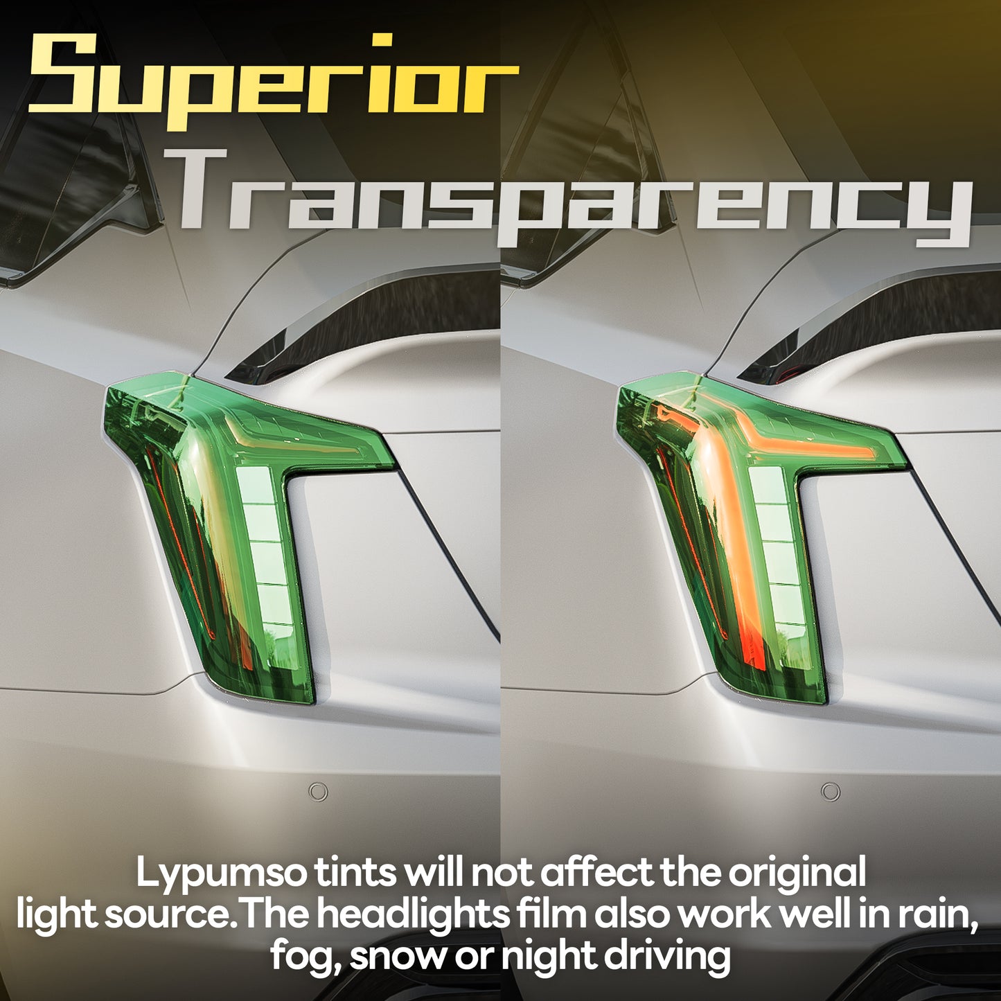 Lypumso® 16 x 60 In Green Headlight Taillight Car Tint Vinyl Film