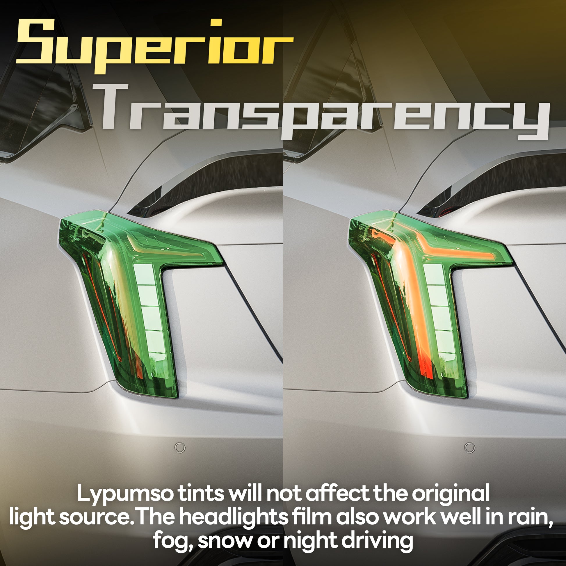 Lypumso® 16 x 60 In Green Headlight Taillight Car Tint Vinyl Film