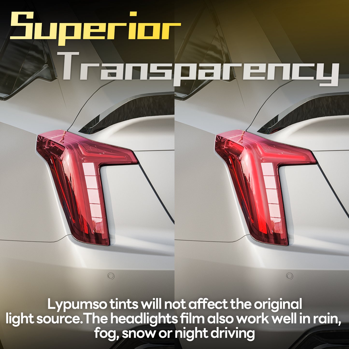 Lypumso® 16 x 60 In Red Headlight Taillight Car Tint Vinyl Film