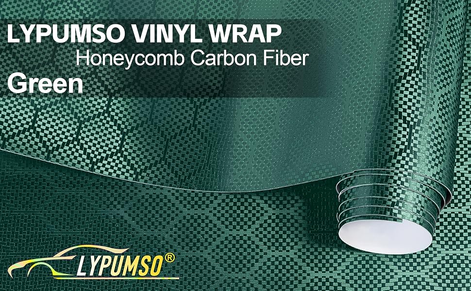Lypumso Honeycomb Carbon Fiber Vinyl Wrap (Green) - detail image 1