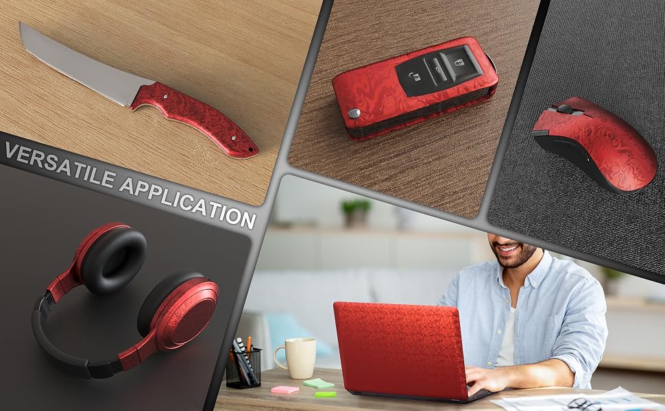 Lypumso Red PET Damascus Forged Vinyl Wrap - detail image 4