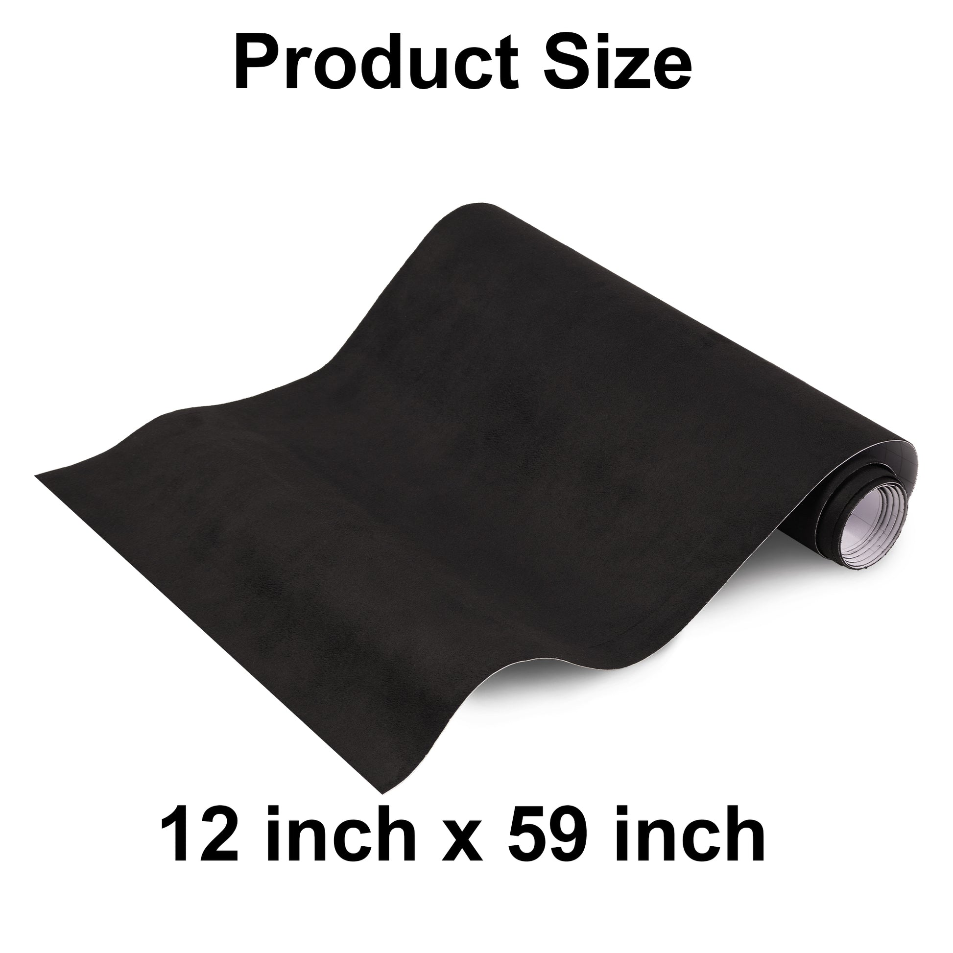Lypumso® Black Suede Fabric Wrap for Car Interior 12in x 59in