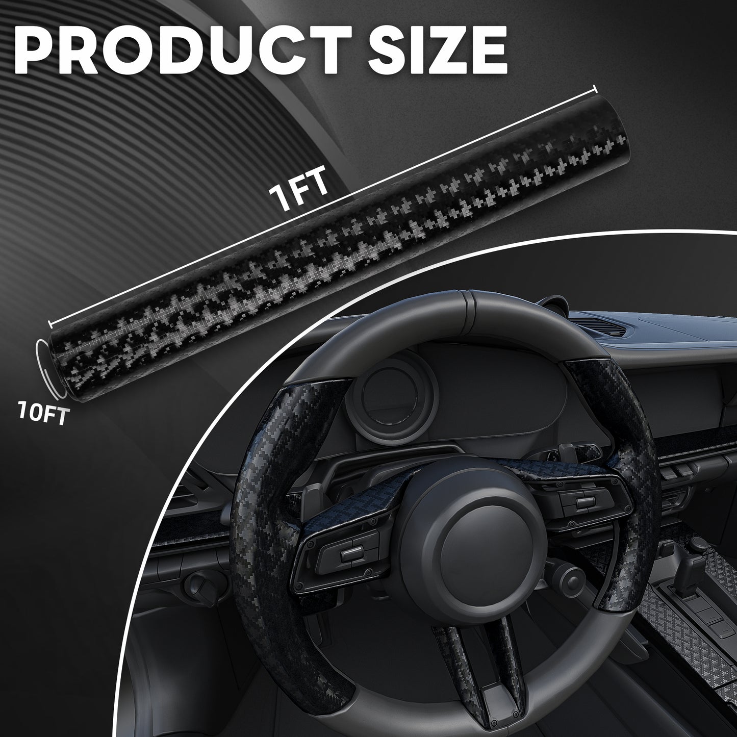 Lypumso® Grid Brushed Metal Carbon Fiber Vinyl Wrap