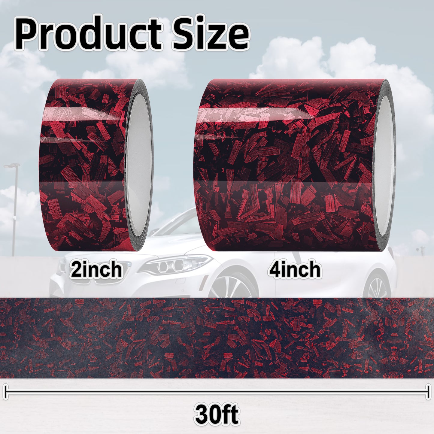 Lypumso® Gloss Red Forged Carbon Fiber Tape