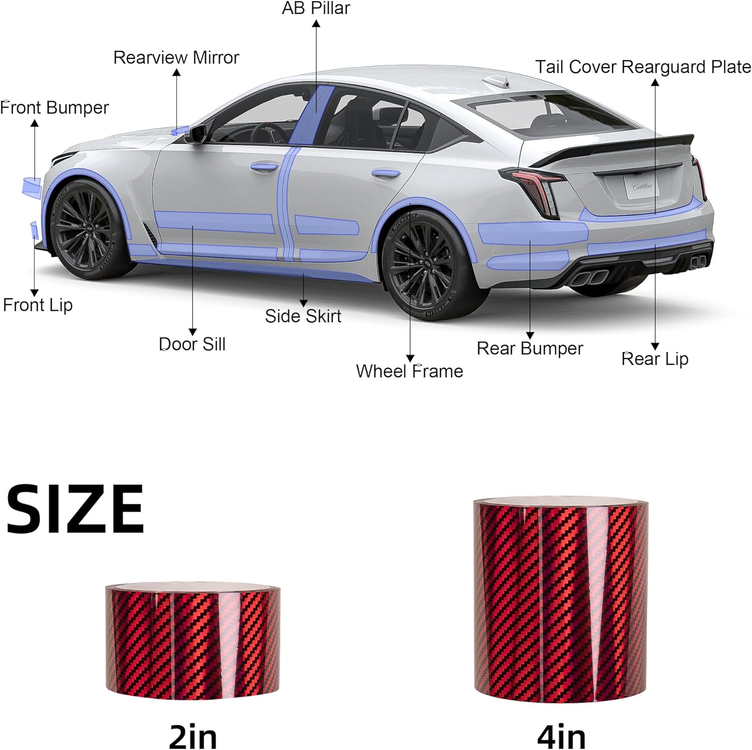 Lypumso® 2D Red Carbon Fiber Vinyl Wrap with Free Tool Kit