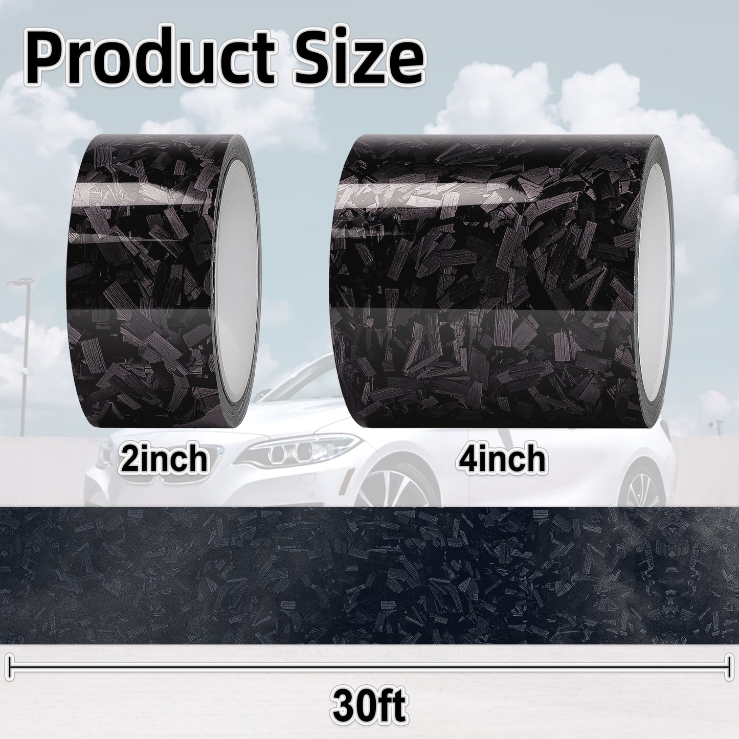 Lypumso® Gloss Black Forged Carbon Fiber Tape