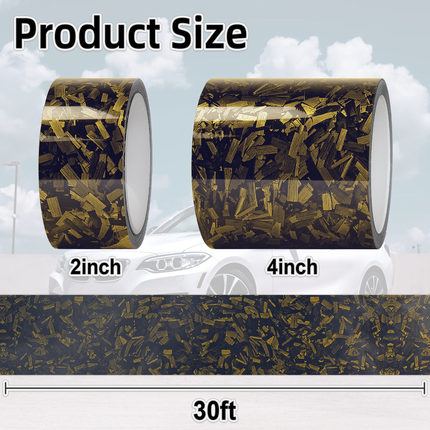 Lypumso® Gloss Yellow Forged Carbon Fiber Tape