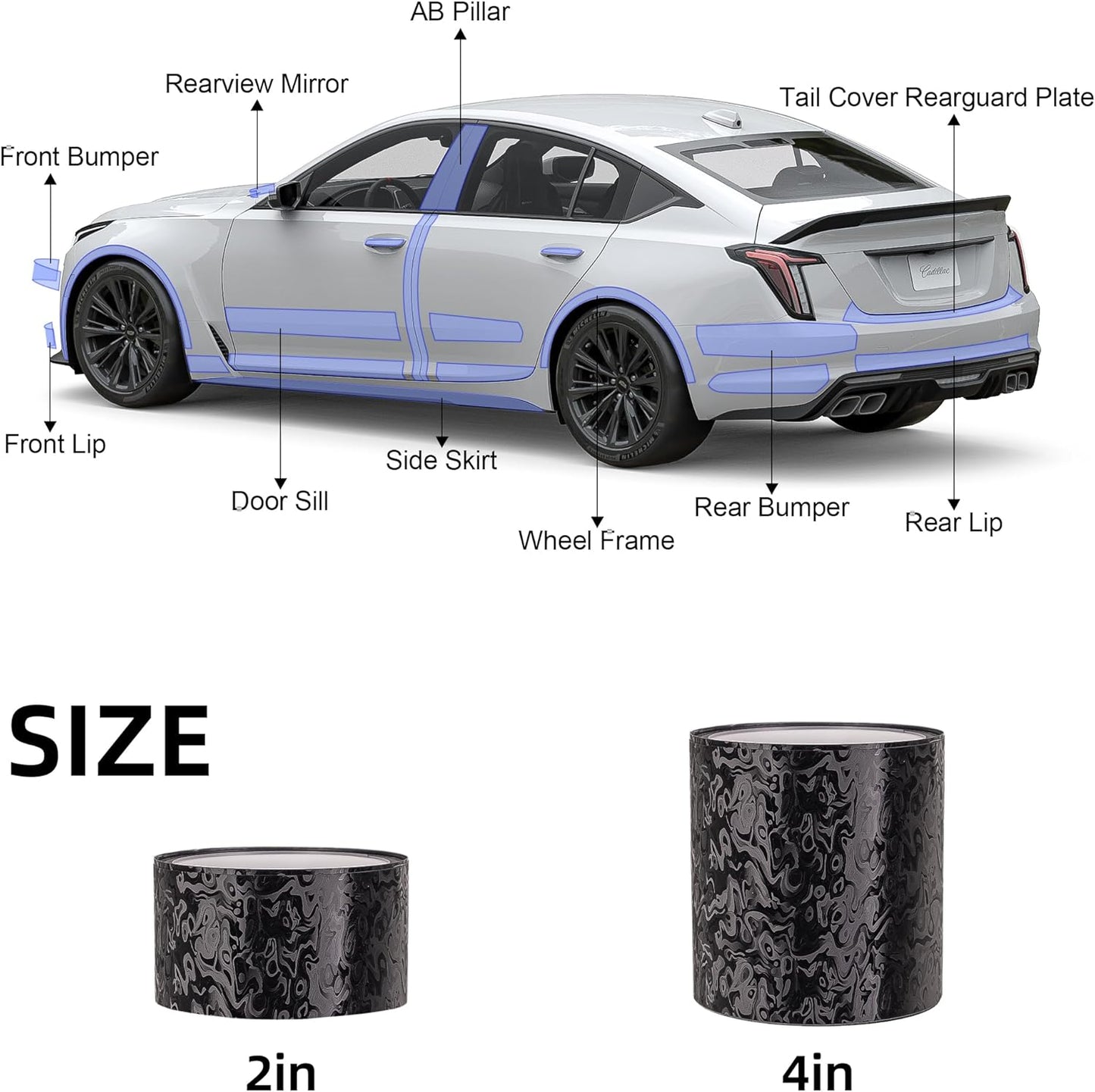 Lypumso® 3D Cosmic Ghost Forged Carbon Fiber Vinyl Wrap with Tool kits