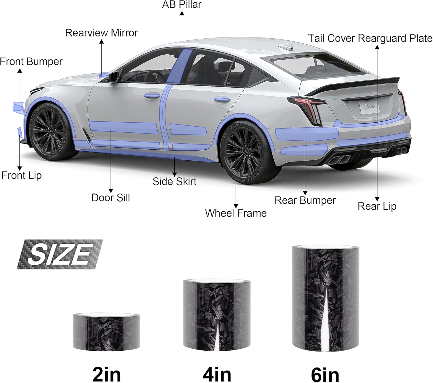 Lypumso® Gloss Grey Forged Carbon Fiber Tape