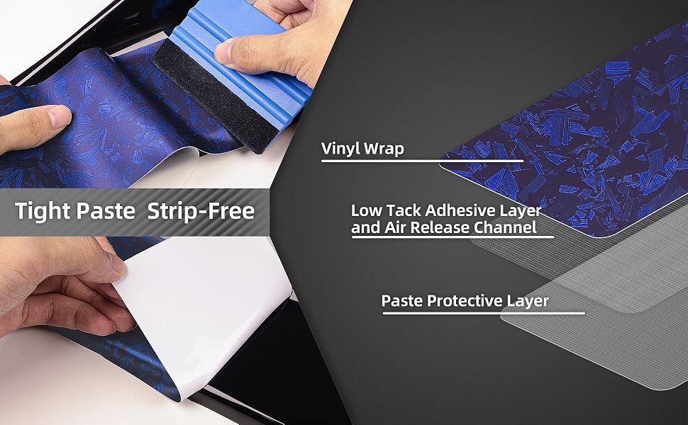 Lypumso Matte Blue Forged Carbon Fiber Vinyl Wrap Roll - detail image 5