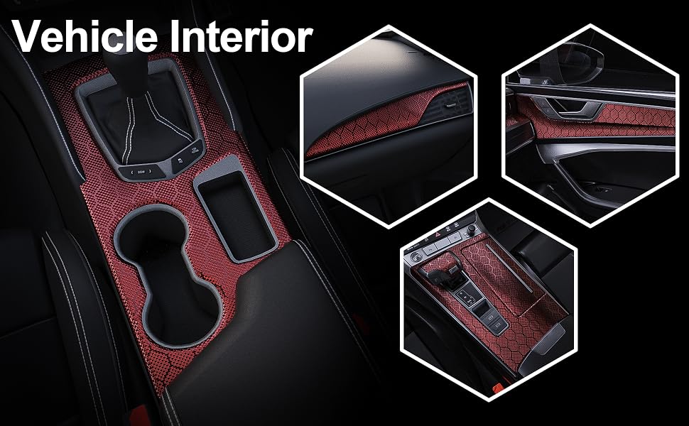 Lypumso Honeycomb Carbon Fiber Vinyl Wrap (Dark Red) - detail image 3