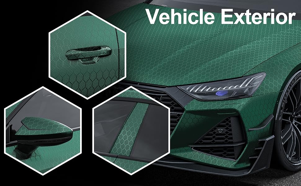 Lypumso Honeycomb Carbon Fiber Vinyl Wrap (Green) - detail image 2