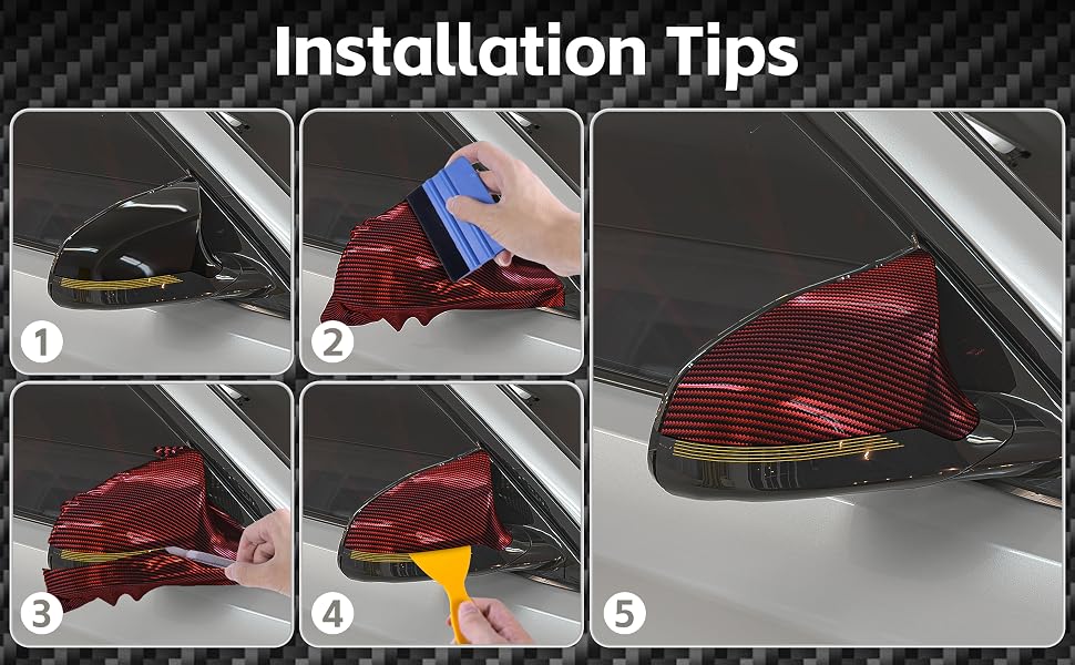 LYPUMSO 2D Carbon Fiber Wrap + Rainbow Laser Look in Glossy Red - detail image 4