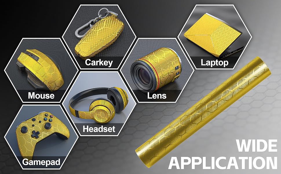 Lypumso Honeycomb Carbon Fiber Vinyl Wrap (Gold) - detail image 5