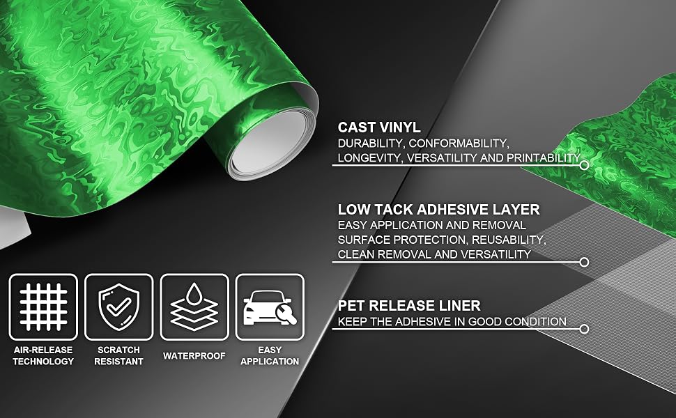Lypumso Green PET Damascus Forged Vinyl Wrap - detail image 3
