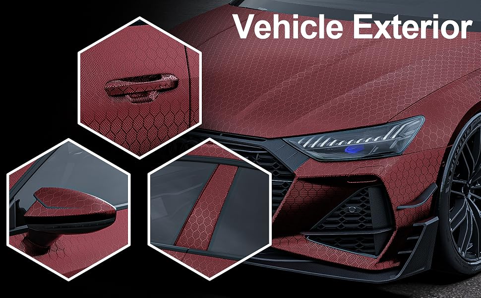Lypumso Honeycomb Carbon Fiber Vinyl Wrap (Dark Red) - detail image 2