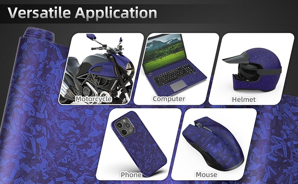 Lypumso Matte Blue Forged Carbon Fiber Vinyl Wrap Roll - detail image 3