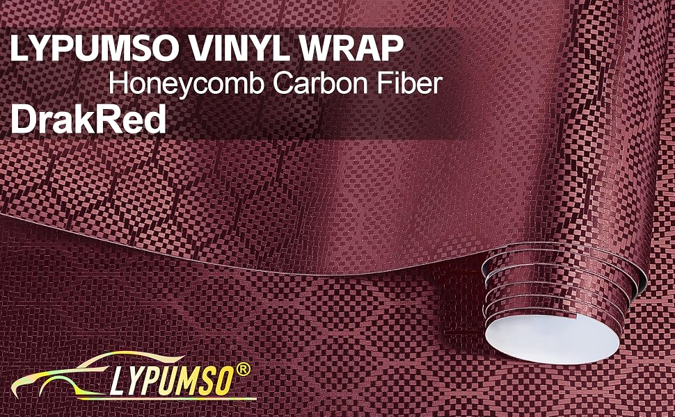 Lypumso Honeycomb Carbon Fiber Vinyl Wrap (Dark Red) - detail image 1