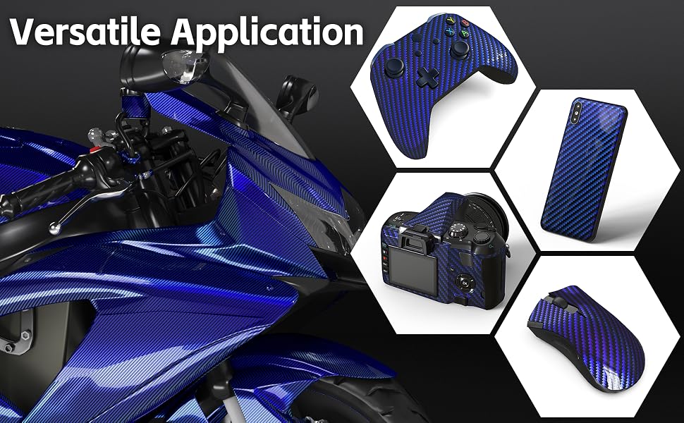 LYPUMSO 2D Carbon Fiber Wrap + Rainbow Laser Look in Glossy Blue - detail image 2