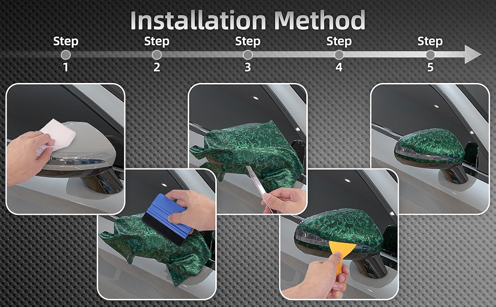 Lypumso Matte Green Forged Carbon Fiber Vinyl Wrap Roll - detail image 7