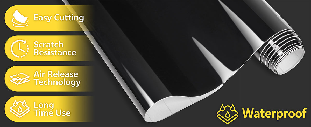Lypumso High Gloss Black Vinyl Wrap Roll - detail image 2