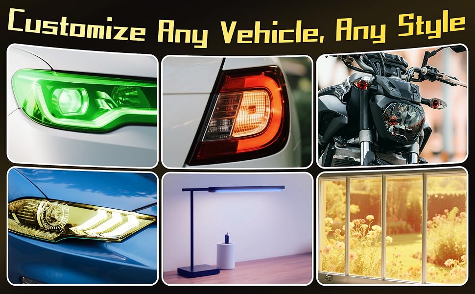 Lypumso 16 x 60 In Red Headlight Taillight Car Tint Vinyl Film - detail image 5